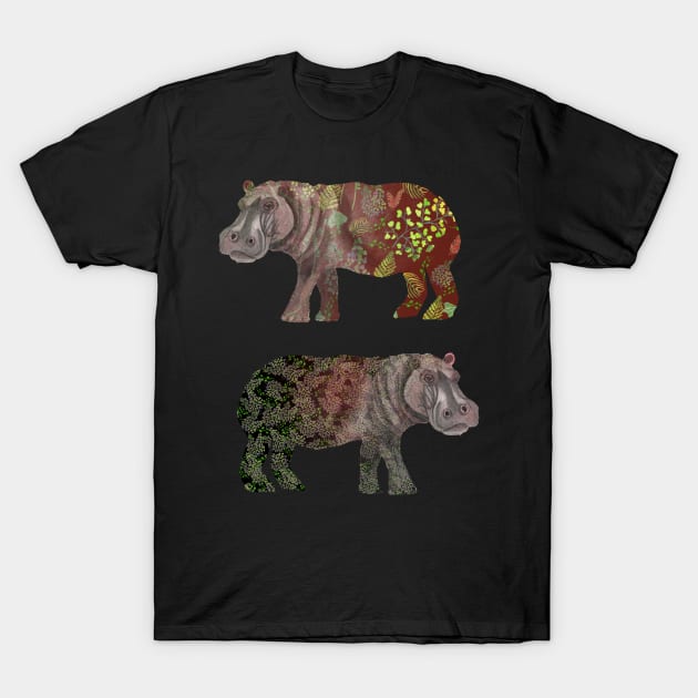 Happy Hippos T-Shirt by Cal Kimola Brown